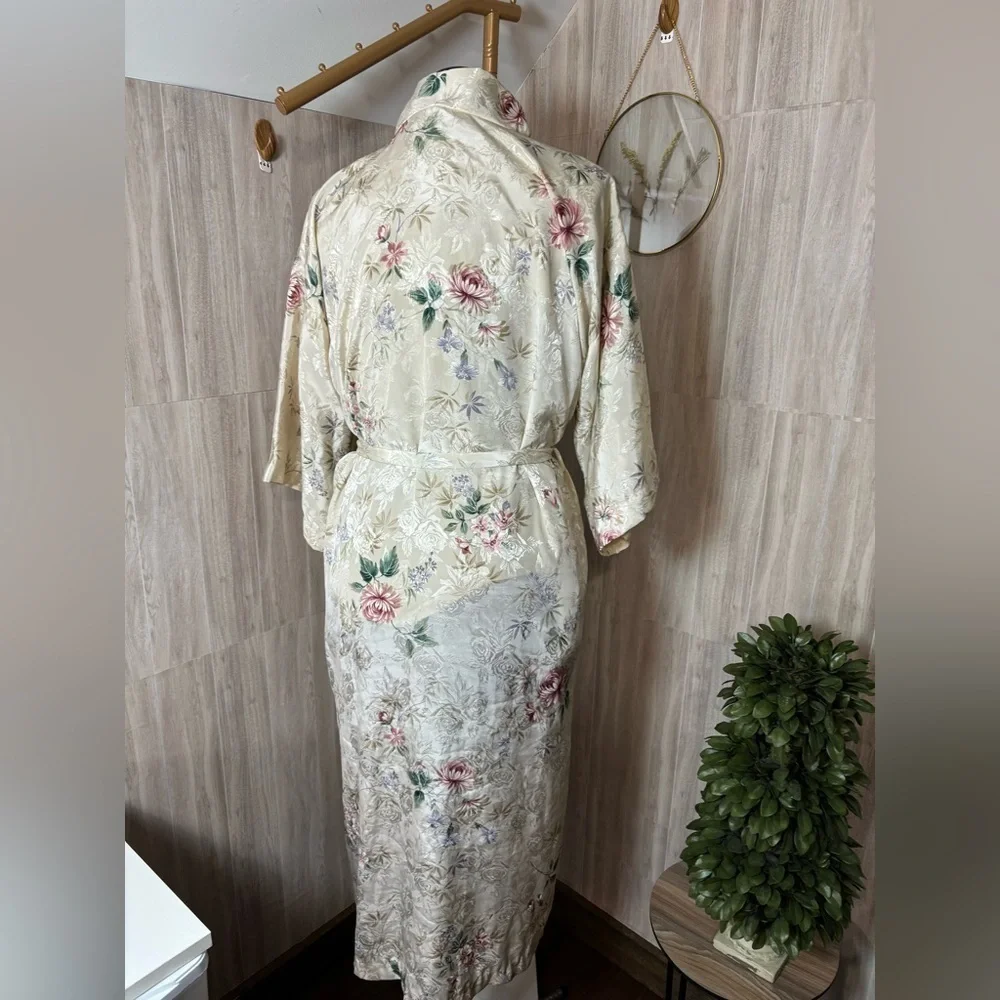 Inner Most Vintage Floral Polyester Robe with Belt Women’s - Picture 8 of 14